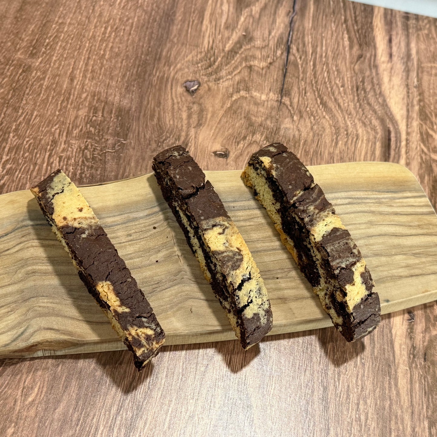 Cocoa Vanilla Bean Marble Biscotti