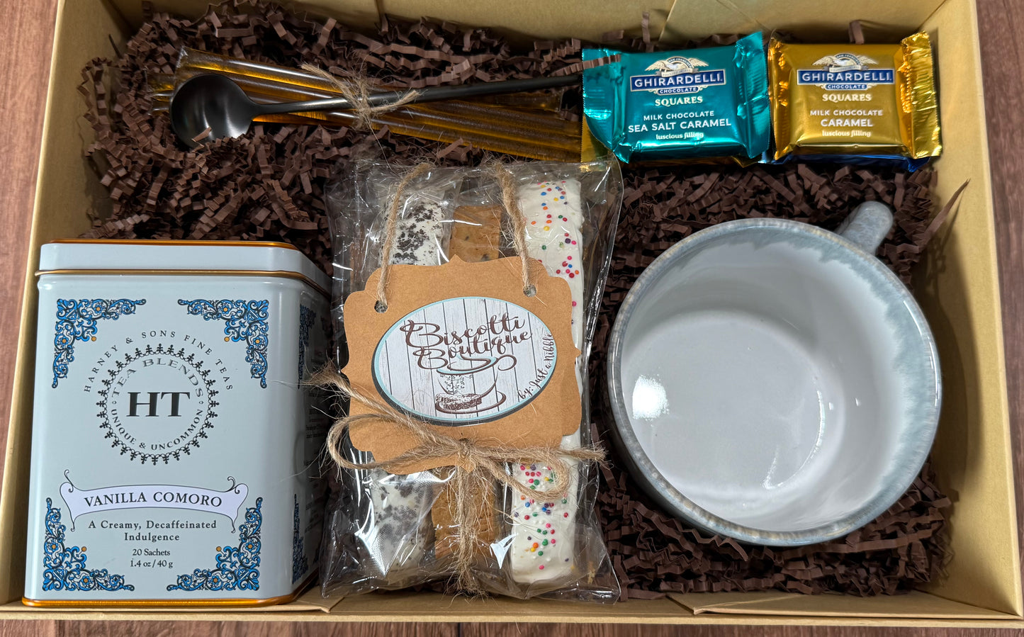 Biscotti & Tea Gift Box- Floral/Decorative