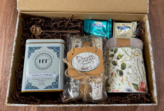 Biscotti & Tea Gift Box- Floral/Decorative